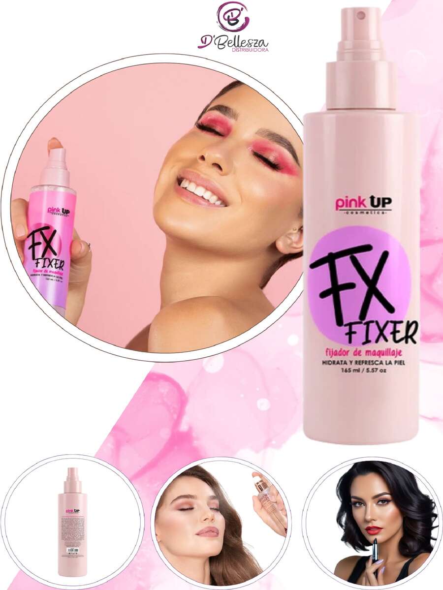 Pink Up Spray Fijador Fx Fixer Hidrata y Refesca la Piel 165ml - Rosa - Ver 1