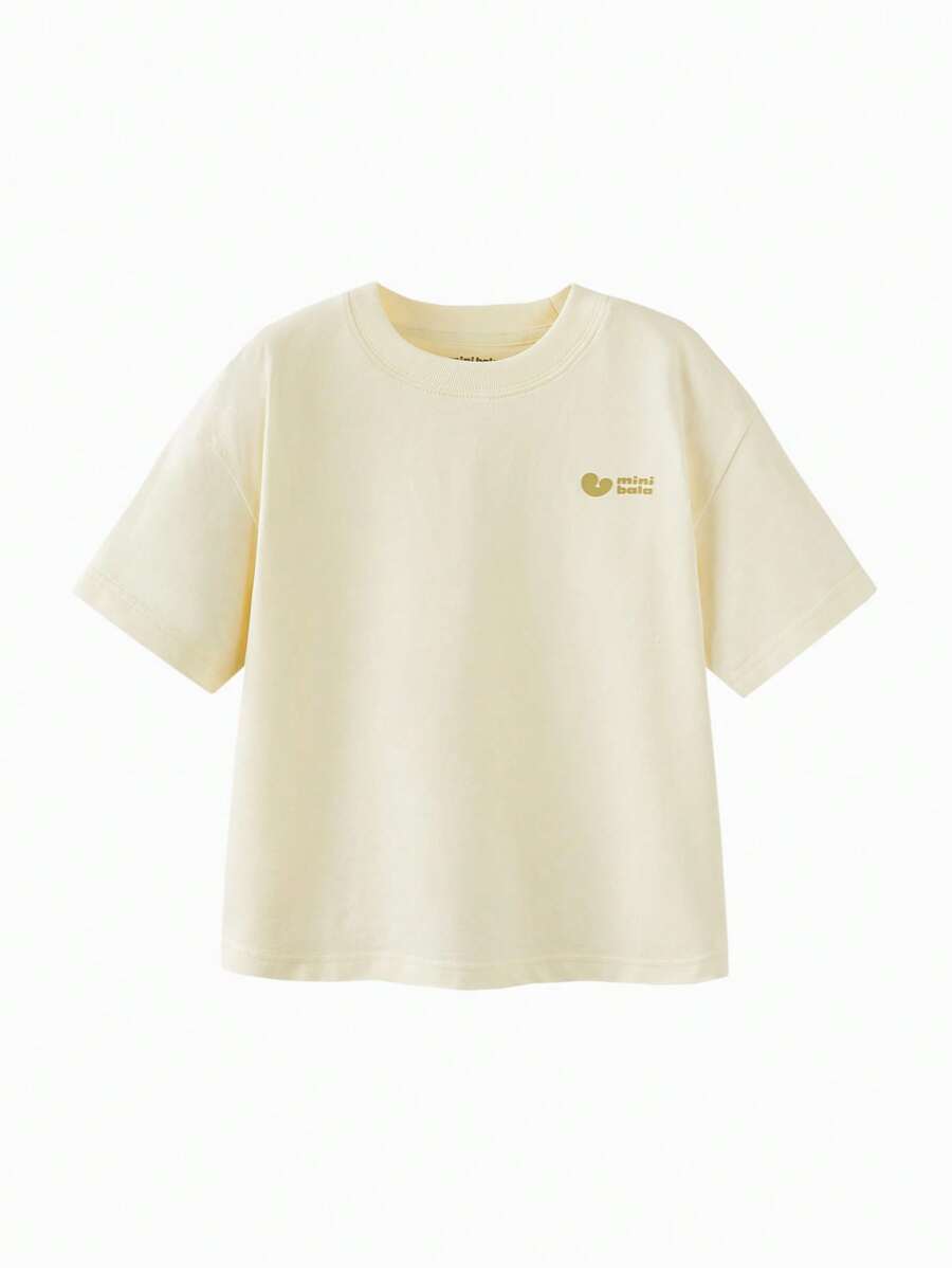mini bala 儿童抗菌宽松短袖T恤，夏季 - 白色 - 查看 1