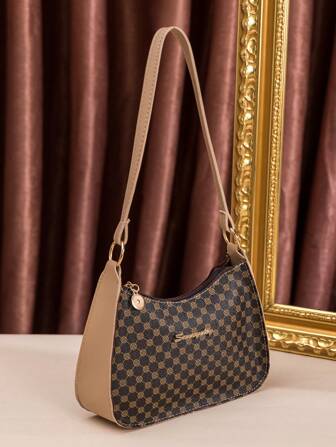 1 件女士 PU 单肩包，多功能零钱包和时尚女士手提包，多功能且适合日常使用、约会和送礼，女士 Tready 新月包