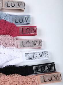 7 件女式性感蕾丝丁字裤 - 透气无缝低腰三角裤和简约爱心内裤 - 舒适女士内衣 - 彩色 - 查看 4