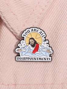 1入組「你們都令人失望」卡通造型胸針，多用途服飾配件徽章，適用於男女日常穿著 - 人物 - 查看 4