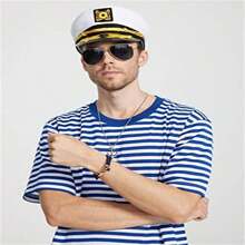 Conjunto de accesorios de disfraz de capitán marinero - Traje capitán marinero 5 piezas - Ver 7