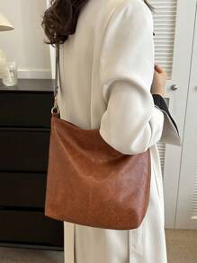 2026 Summer New Fashion Handbag, Shoulder Bag, Tote Bag, High-Quality Large Capacity Commuter Bucket Bag For Women - Brown - View 8