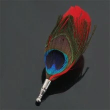 1 Feather Peacock Feather Fashion Brooch Western Ornament Accessory Suitable For Men's Evening Party Wear