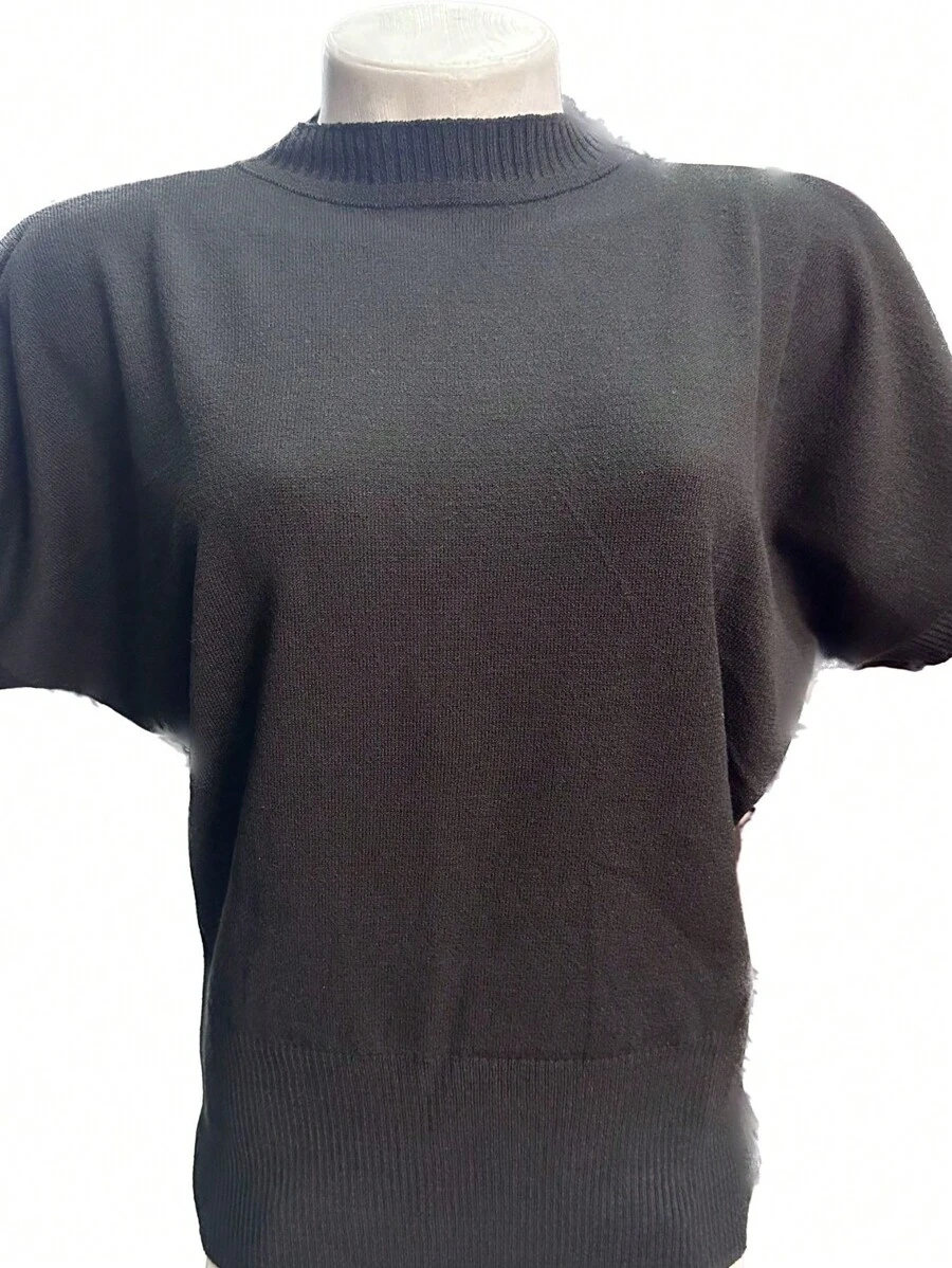Women Knit Tops - 黑色 - 查看 1