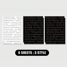 6 Sheets Per Pack English Stickers Paper Handbook Planner Writing Literature Book Diy Material Decorative Scrapbooking Or Journaling Vintage Scrapbook Stickers Phrase Word Stickers For Scrapbooking Junk Journal Supplies Planners DIY,School Supplies,Back To School
