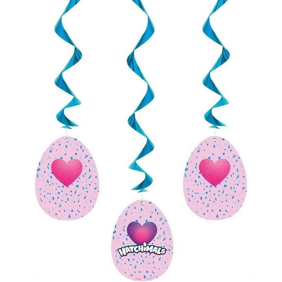 Unique Party Hatchimals Hanging Decoration (Pack Of 3) (Blue/Pink) - Cadet Blue - View 1