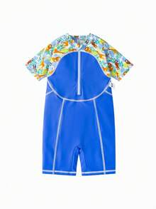 mini bala Đồ bơi liền mảnh co giãn cao cho bé trai mùa hè Quần short tay ngắn Quần vuông Đồ bơi một mảnh - Màu xanh lam - Xem 4