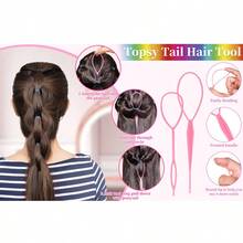 Conjunto de 4 Piezas Palitos para el Cabello y Clip para Hacer Trenzas y Moños, Herramienta para el Pelo y Accesorios para mujeres, damas y niñas - Multicolor - Ver 7