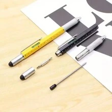 1pc 6 trong 1 Multi-Tool Pen Construction Tool, Quà tặng Bút công cụ, Multi Tech Pen với Bút bi, Thước kẻ, Bút cảm ứng, Thước thủy, Tua vít, Bút cá nhân hóa, Dụng cụ cho nam giới - Nhiều màu - Xem 7