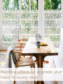 1m/2m Triangle Static Cling Window Film, Privacy Protection, Decorative PVC Waterproof And Removable Electrostatic Sticker For Glass Doors And Windows - Clear - View 6