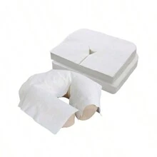 Disposable Face Cradle Covers & Fitted Sheets Set, Massage Table Headrest Pillow Cover, Oil-Resistant & Waterproof - White - View 1