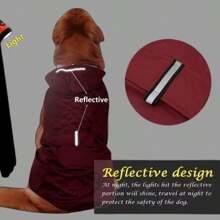 1入組小/中/大型反光寵物雨衣，帶有韁繩孔的防水和防風狗狗兜帽披風 - 黃色 - 查看 5