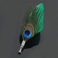 1 Feather Peacock Feather Fashion Brooch Western Ornament Accessory Suitable For Men's Evening Party Wear