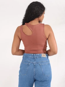 Women Tank Tops & Camis - 咖啡棕 - 查看 4