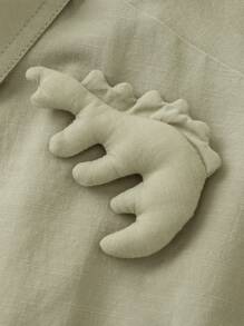 mini bala Boys Baby One-Piece Clothes Summer Cute Fashion Cool Work Style Crawling Clothes - Khaki - View 6