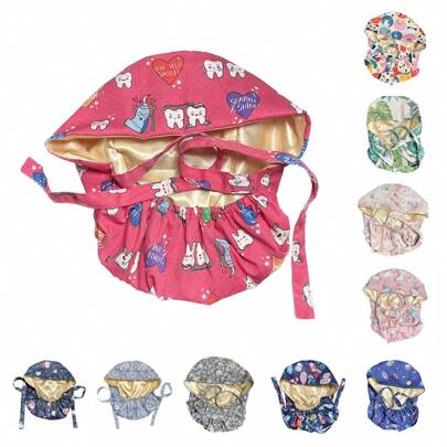 Cuffia chirurgica con fodera in tessuto e rivestimento colorato, adatta per infermiere, Ognissanti, San Valentino