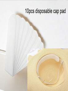 10入組帽檐一次性汗帶貼，黑色，防污、抗汗和吸汗襯里，適用於棒球帽、遮陽帽等 - 白色 - 查看 1