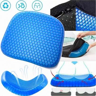 Cojín de gel para aliviar la presión sentado durante mucho tiempo (grande y grueso), cojín de gel antideslizante para espalda, ciática, alivio del dolor de coxis, cojín de asiento para silla de escritorio de oficina, asiento de automóvil, silla de ruedas