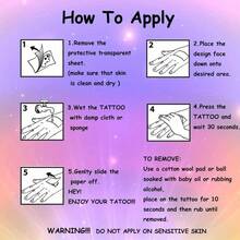 1張腳部花邊刺青貼紙，防水耐用的臨時刺青 - 黑色 - 查看 5