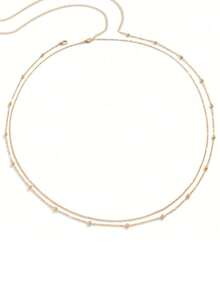 性感時尚夏日沙灘腰鍊銅珠雙層流蘇腰鏈電鍍身鏈 | 精美的波西米亞風格多層沙灘腰鏈 | 可調節比基尼腹鏈 | 性感女士珠寶配件 - 星星 - 查看 7