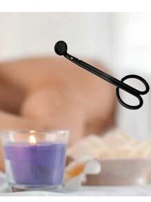 1 件黑色银色大号握把灯芯剪刀，带大号握把的蜡烛灯芯修剪器，握持更舒适，抛光不锈钢灯芯剪刀，易于蜡烛爱好者使用，万圣节、恐怖、秋季、节日、圣诞节、冬季、假日、节日、房间装饰、礼物 - 彩色 - 查看 10