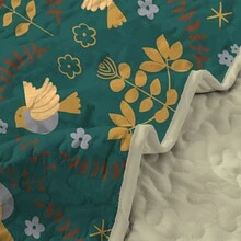 3入組鮮艷的鳥和樹枝圖案被子套裝（被子套裝*1+枕套*2），全季節適用，輕巧的床單，柔軟舒適的被子，適用於臥室、客房 - 墨綠色 - 查看 3