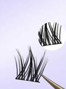 100 szt. Naturalne miękkie sztuczne rzęsy, bez kleju, łatwe w noszeniu, trzyczęściowe podzielone sztuczne rzęsy z uroczym wzorem kreskówkowym - C - Zobacz 4