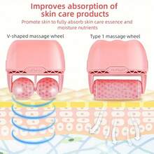 1入組面部冰滾轮雙重冷凍滾筒眼部面部按摩器減輕疲勞紅腫皮膚護理冰滾輪 - 粉色 - 查看 4