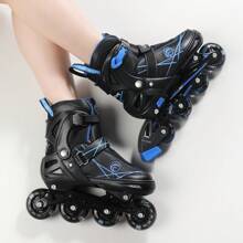 Teens & Adults Inline Skates With Light-Up PU Wheels, Fashion Multicolor Minimalist Design, Comfortable