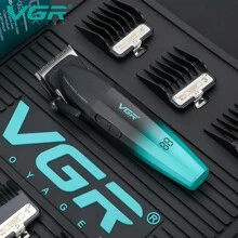 VGR理髮器電動理髮器專業無線理髮機可充電適用於美髮沙龍和家庭使用，V-003型綠色（不附盒裝） - 綠色 - 查看 3