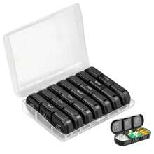 1pc Portable Pill Box, 7 Day Week Medication Pills Medication Dispenser, Vitamin Box, Large Capacity 7 Day A Week Individually Dispensed Sealed Long Pill Boxes - Multicolor - View 8