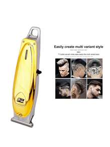 FD maquina de corta cebello cromado,Cortadora De Pelo Trimmer Recargable - Dorado - Ver 3
