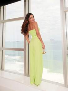 Women Two-Piece Outfits - Lime Green - View 3