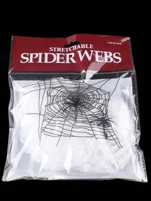 1/3/5入組萬聖節蜘蛛網裝飾，人造伸展DIY蜘蛛網與假蜘蛛，有白色、綠色、黑色，為室內戶外裝飾、聚會用品所需 - 查看 10