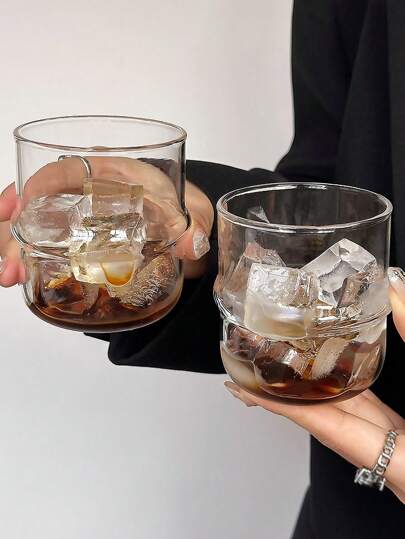 1pc可爱创意草帽玻璃杯耐热奶茶/咖啡杯冷饮杯家用水杯返校