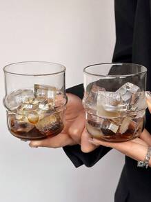 1pc可爱创意草帽玻璃杯耐热奶茶/咖啡杯冷饮杯家用水杯返校 - 無色 - 查看 8