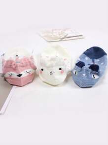 16 đôi (Giao hàng ngẫu nhiên) Tất ngắn cổ thấp họa tiết động vật hoạt hình dễ thương và sáng tạo dành cho nữ, Tất ngắn tai nhồi bông 3D, thoải mái & đa năng, thích hợp để mặc hàng ngày và trang phục du lịch - Nhiều màu - Xem 6