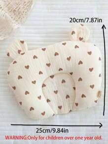1pc Heart Shape Baby U-Shaped Pillow, Soft And Breathable, Anti-Flat Head Neck Support Pillow, All Seasons Sweat-Absorbent Pillow, Washable, 20*25cm Love Valentine - Bronze - View 4