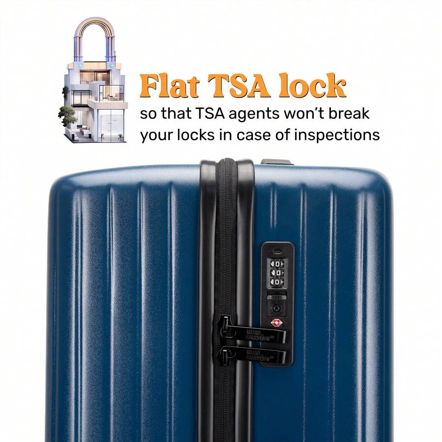 MIAMI CARRYON 2 Piece Miami CarryOn Ocean Polycarbonate Spinner Luggage Set, Lightweight, Water