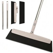 1 pieza Fregona limpiacristales con recambio, Limpiador de agua de secado rápido para la limpieza de suelos de habitaciones húmedas, raspador de escobas de agua, eliminación de polvo, manchas y raspado de ventanas. - Café integral - Ver 1