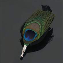 1 Feather Peacock Feather Fashion Brooch Western Ornament Accessory Suitable For Men's Evening Party Wear