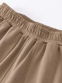 Mini Bala 男女通用儿童宝宝儿童裤子夏季凉感抗菌长裤 - 咖啡棕 - 查看 5