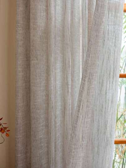 1Pc Đơn Giản Phong Cách Châu Âu Nhiều Màu Sắc Dày Dệt Vải Lanh Sheer Màn