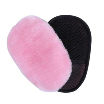1pc Pink Car Sheep Wool Soft Hand Glove Cleaning Brush 15*24cm Car Cleaning Tool