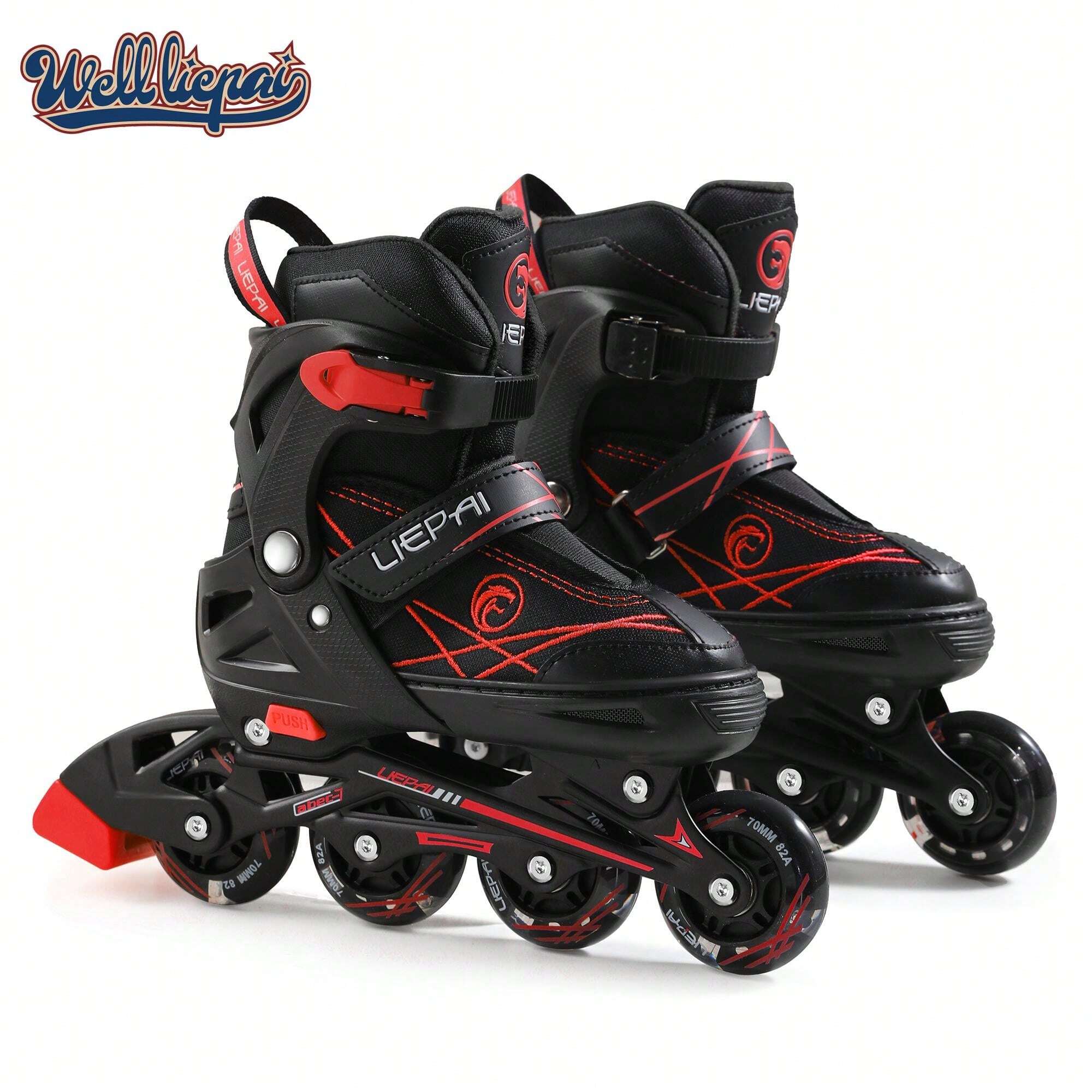 InLine Roller Skates With Flashing PU Wheels, Fashionable MultiColor