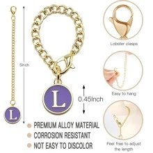 2 件/套个性化杯子配件，可爱卡通硅胶吸管套，首字母名称 ID 字母手柄饰物，防尘和可重复使用的吸管套吸管帽，可重复使用的吸管头保护器，适用于不倒翁杯 10 毫米 0.4 英寸吸管（1 个花朵吸管套 + 1 个字母-紫色），母亲节礼物 - 紫色 - 查看 3