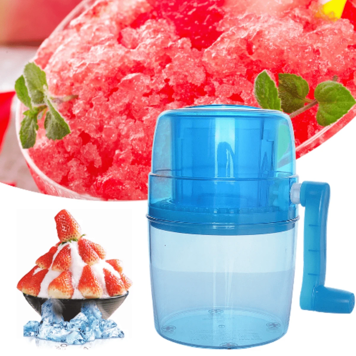 Maquina Raspados Nieves Triturador De Hilo Manual Portátil GUANGTIAN CHEN  SHOP - Azul - Ver 1