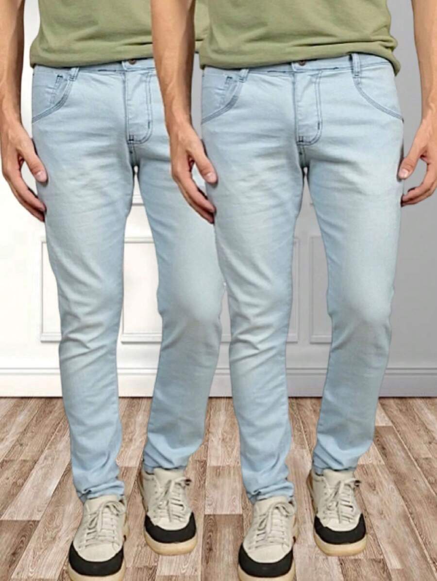 Men Jeans - 淺藍色 - 查看 1