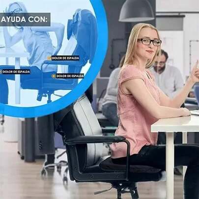 Cojín de gel para aliviar la presión sentado durante mucho tiempo (grande y grueso), cojín de gel antideslizante para espalda, ciática, alivio del dolor de coxis, cojín de asiento para silla de escritorio de oficina, asiento de automóvil, silla de ruedas